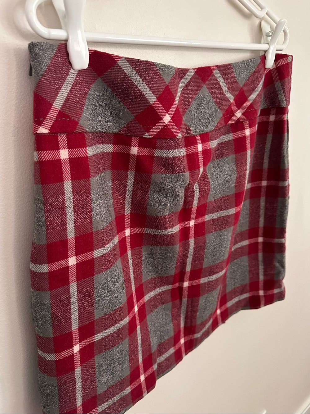 Eddie Bauer plaid wool mini skirt